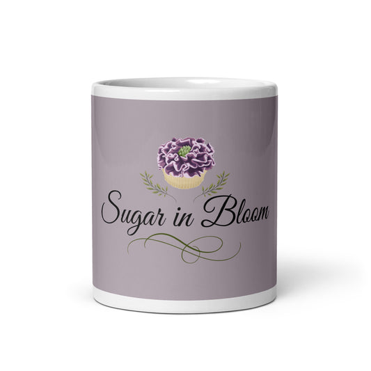 Sugar in Bloom Logo White Glossy Mug
